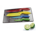 Cuchillo de cocina plástico colorido de la manija 4PCS fijado (SE-3548)